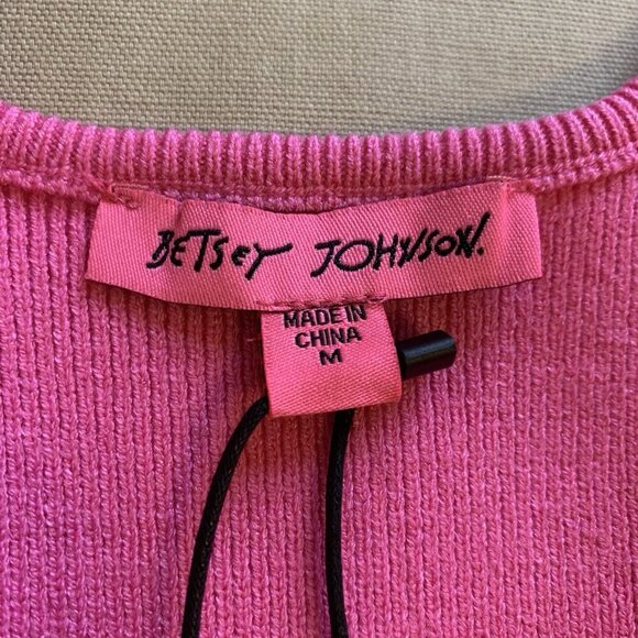 NWT Betsey Johnson Womens M Kaylee Mini Dress Barbie Pink Ribbed Cap Sleeves NEW - Picture 4 of 15